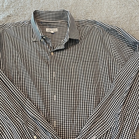 Peter Millar Shirt Mens Large Black & White Check Long Sleeve Button Front - Picture 5 of 9